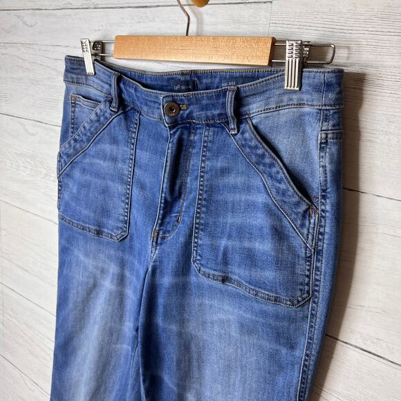 J Jill Jeans Womens Size 10 High Rise Straight Leg Patch Pockets Cuffed Comfort - Picture 12 of 16